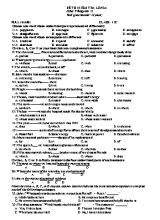 Đề kiểm tra 45 phút lần 3 môn Tiếng Anh Lớp 11